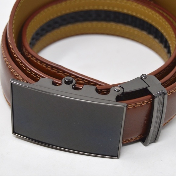 Mio‎ Marino Tartan Linxx Ratchet Belt, Tan Genuine Leather - Picture 7 of 10